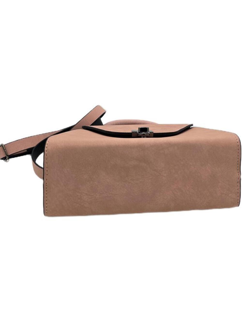 Casual Brown Faux Leather Handbag with Adjustable Strap - Picture 4 of 6